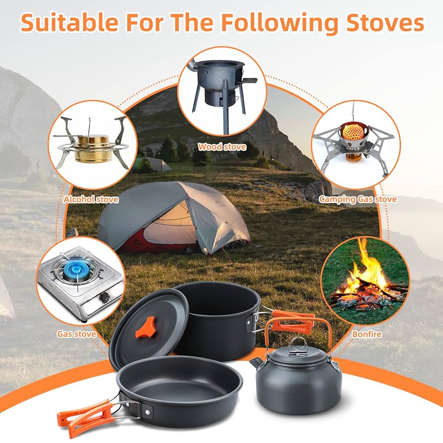 Camping cooking set 4 pieces