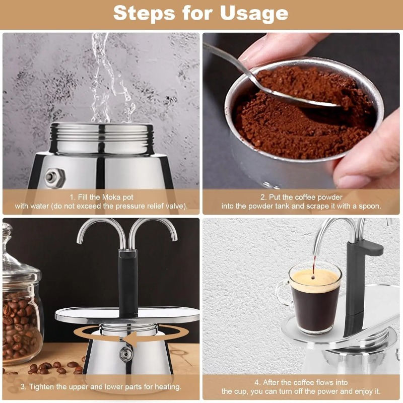 2 Cup Espresso Maker inox